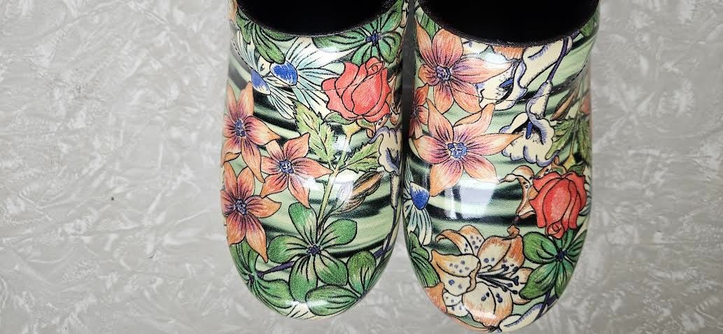 DANSKO Lily Floral Clogs Size 38