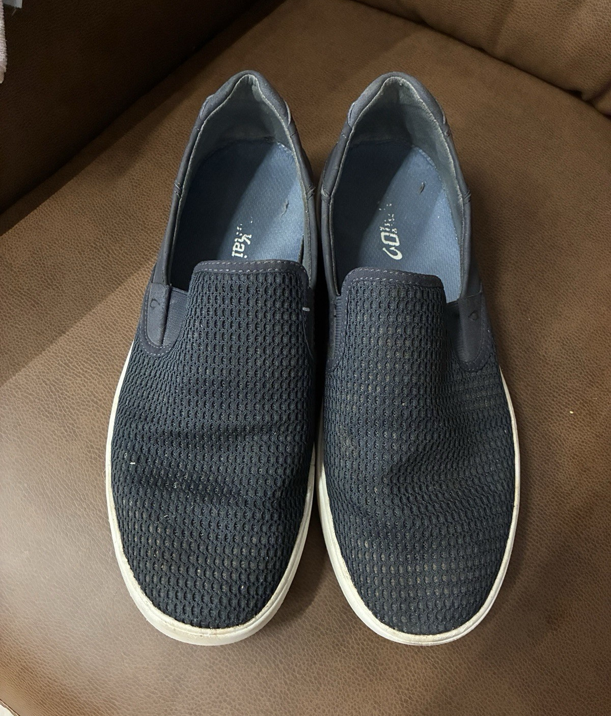OluKai Lae’ahi Men’s Blue Mesh Textile Slip-On Casual Shoes Round Toe US 9.5 M