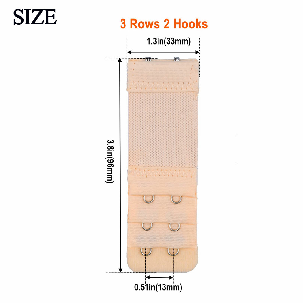 8x Lady Adjustable Bra Extenders 2 Hooks Elastic Underwear Strap Extension Belt