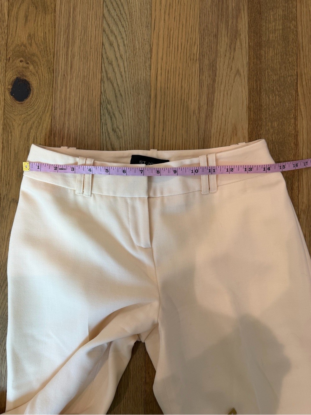 🤍 St. John Cream Wide Leg Trousers Size 4 🤍