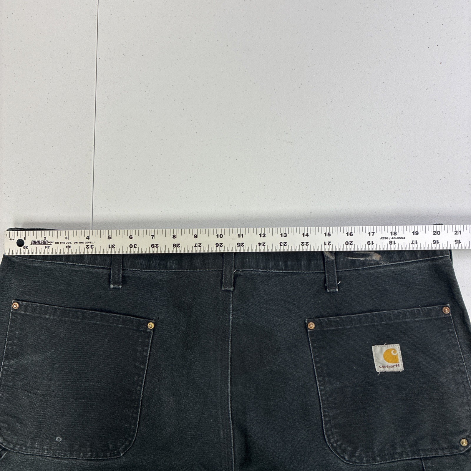 Carhartt Canvas Carpenter Double Knee Work Pants Size 42 X 30 B01 BLK