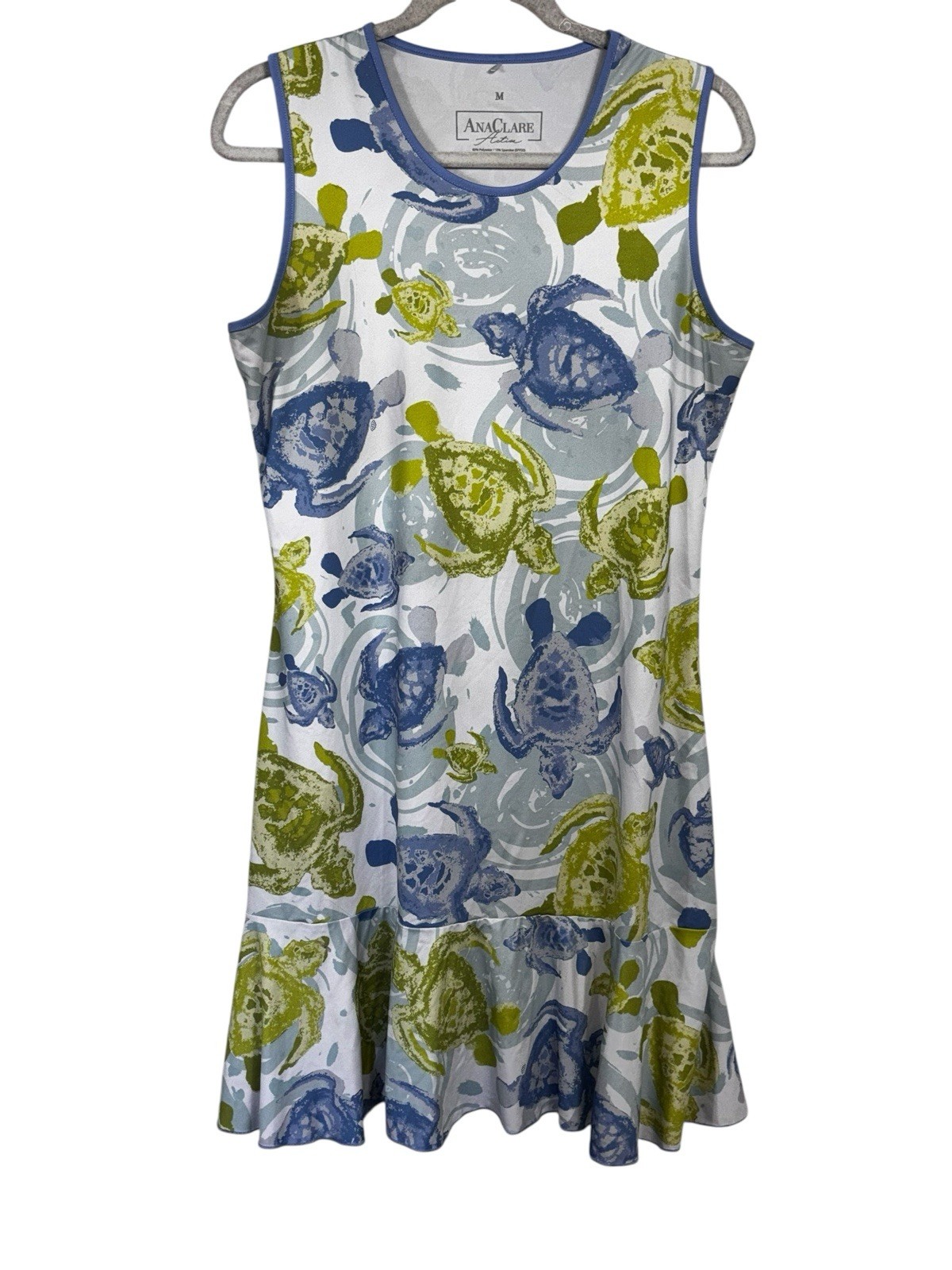Ana Clare Flounce Active Dress Womens M Turtle Sleeveless Golf Tennis Athleisure