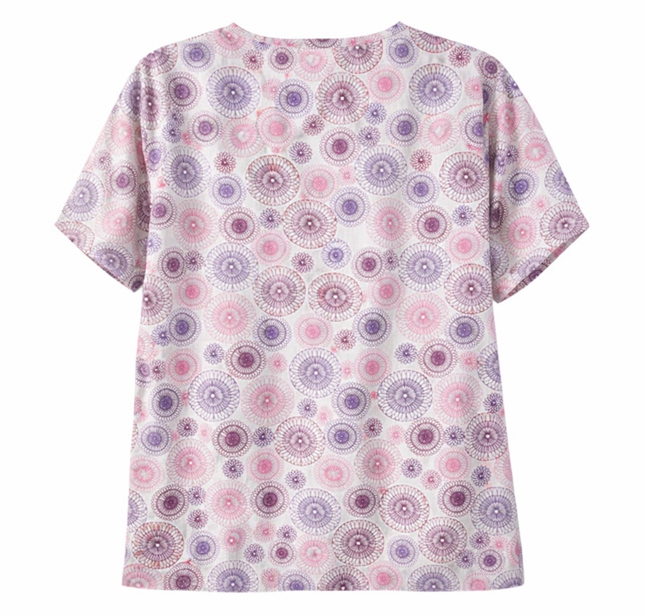 Women’s UA Scrubs Spirograph Pattern Pinks Purples Size Small