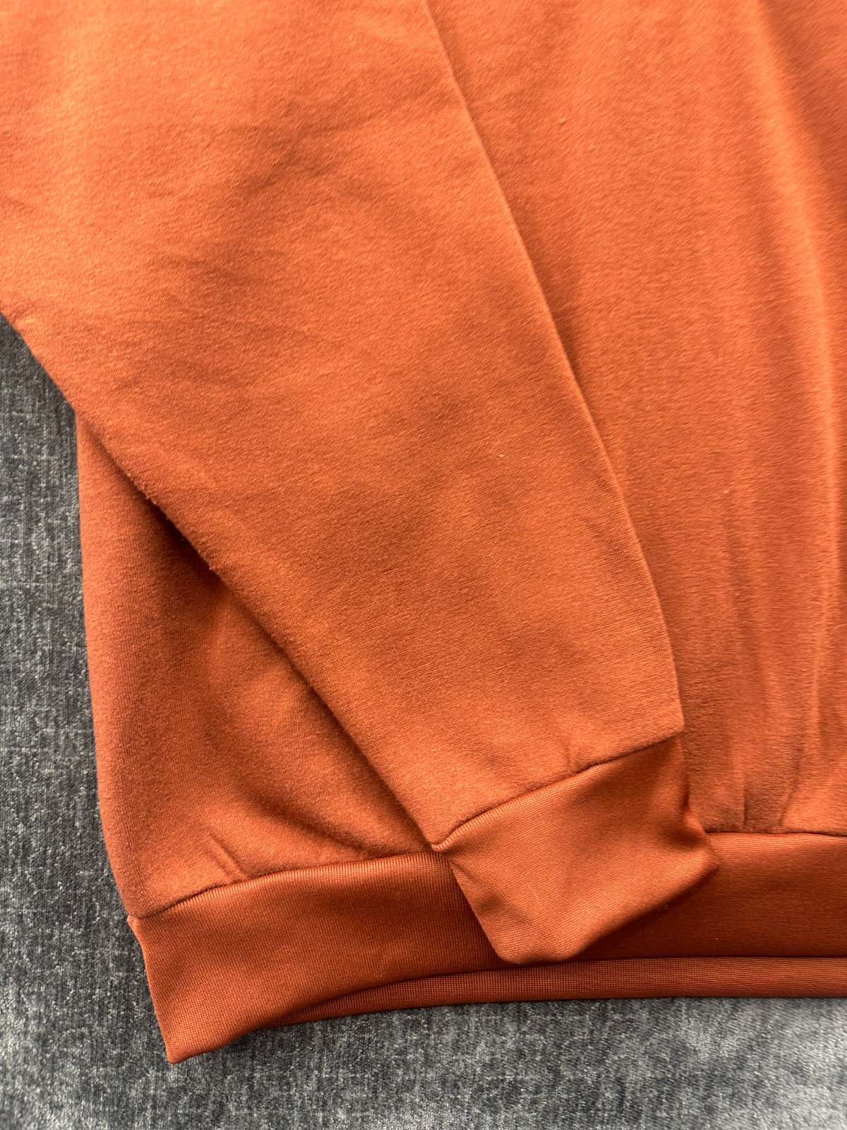 Comfort Casual Sweatshirt Mens Large Orange Knit Ribbed Collared Performance