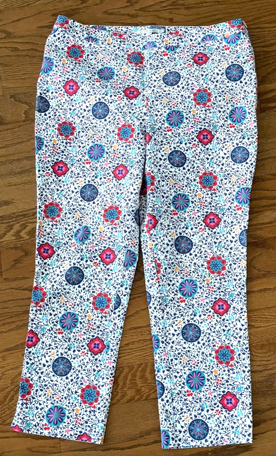 NWOT BODEN Ankle Side Zip Stretch Pants Multi-Color Wms Size 14R Multi-Color