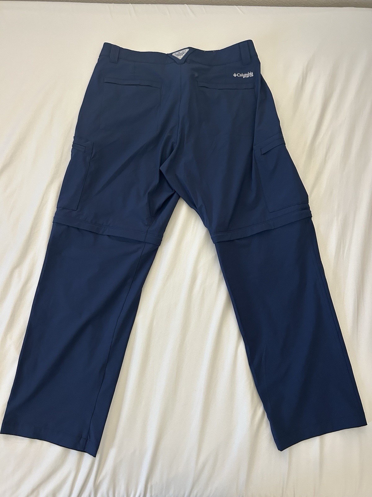 Columbia PFG Men’s Blue Convertible Cargo Pants 30L 38W Regular Fit Straight Leg