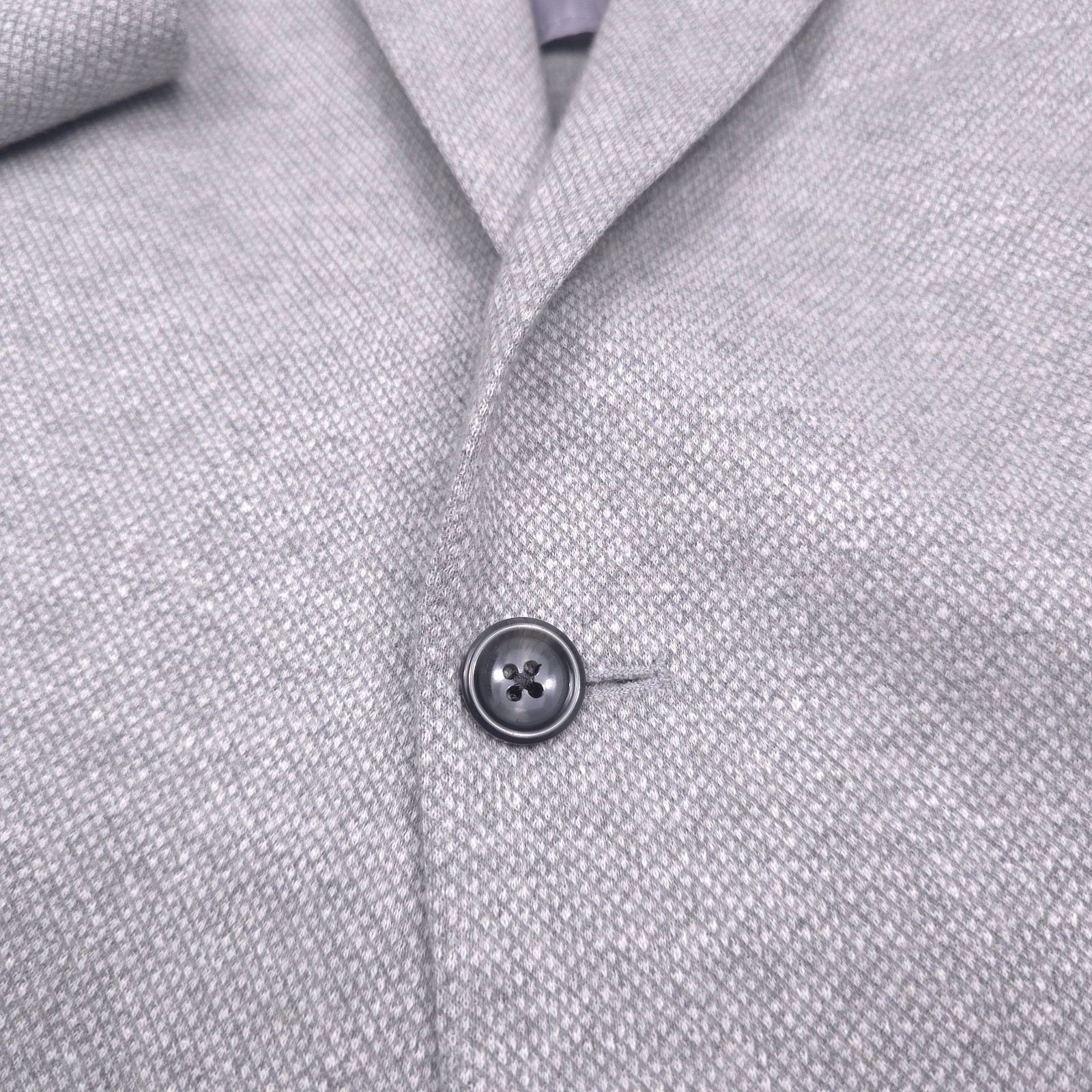 Bloomingdales Jersey Unstructured Sport Coat Mens 46R Gray Linen Blazer Jacket