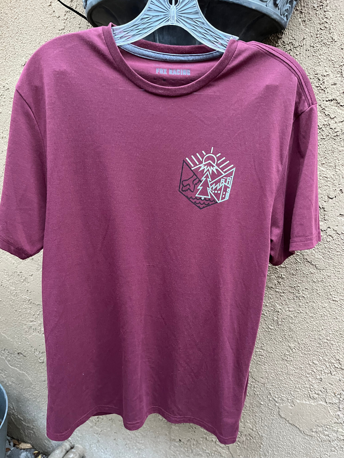 Fox Racing Mens Dark Maroon Caveaut Tech Tee Short Sleeve Tshirt – Men’s Sz M