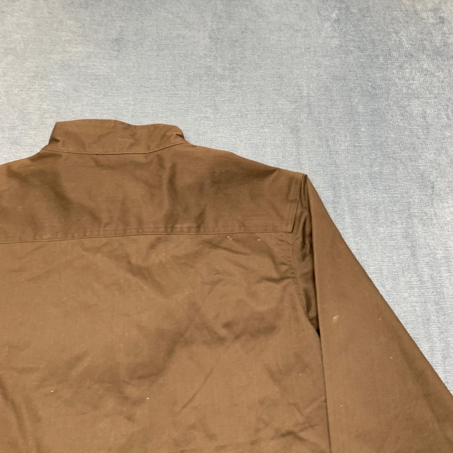 Tameno Workwear Blouson Jacket Men XL Brown Pockets Full Zip Mock Neck Outerwear