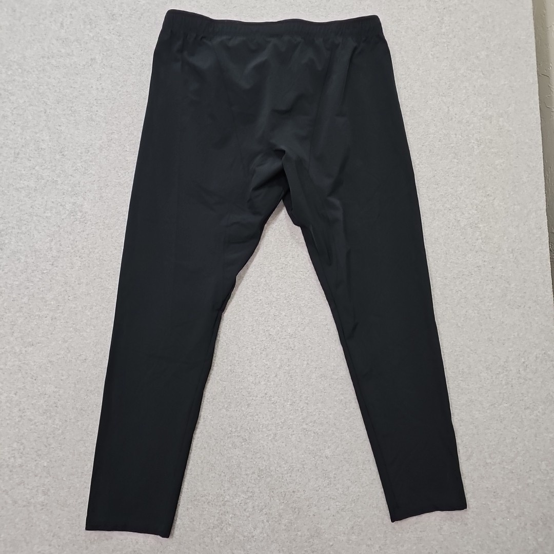 Paskho Pants Women’s Sz L Black Zip Front Pockets Taper Leg Windpant Athleisure