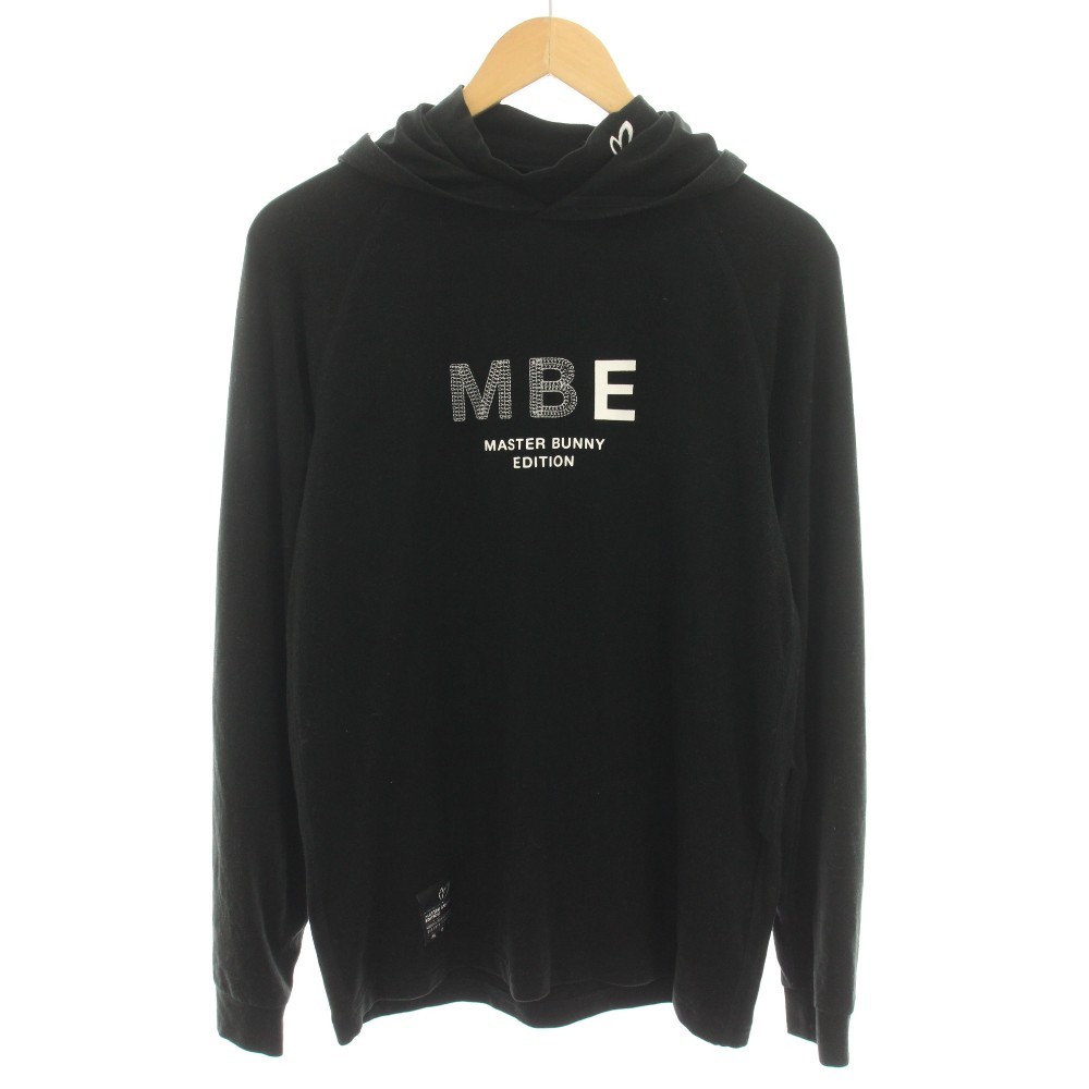 Master Bunny Men’s Hoodie Long Sleeve Logo Black White Size 5 (M) 22in (56cm) Ex