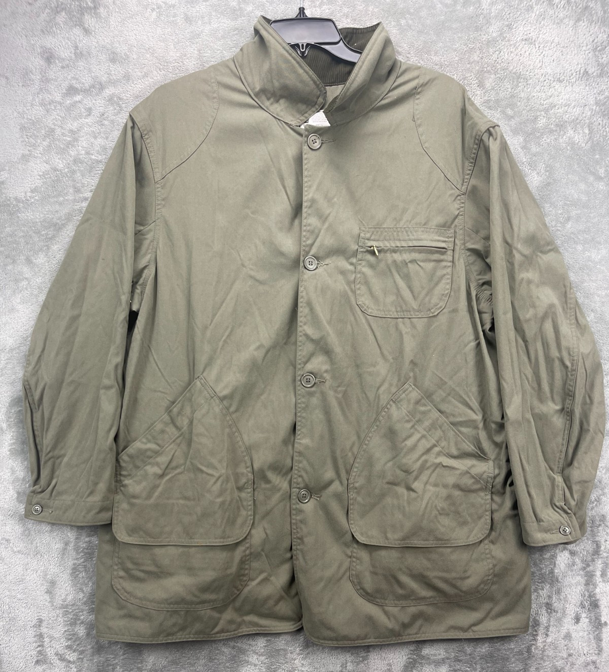 VTG LL Bean Men’s Hunting Field Jacket XXL Army Green Button Up Nylon USA