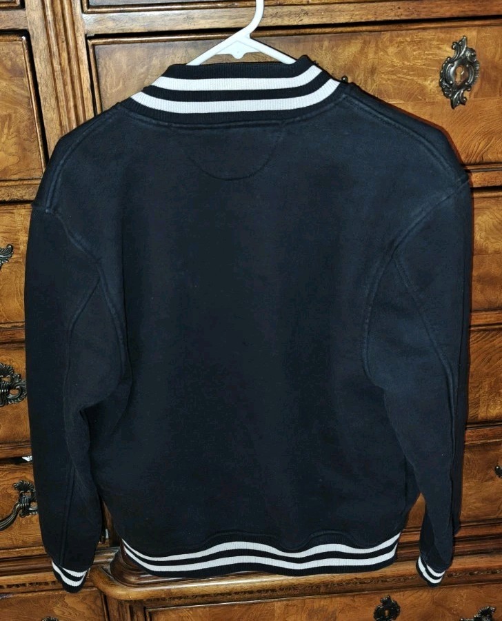 American Apparel Black Varsity Letterman Jacket in XS