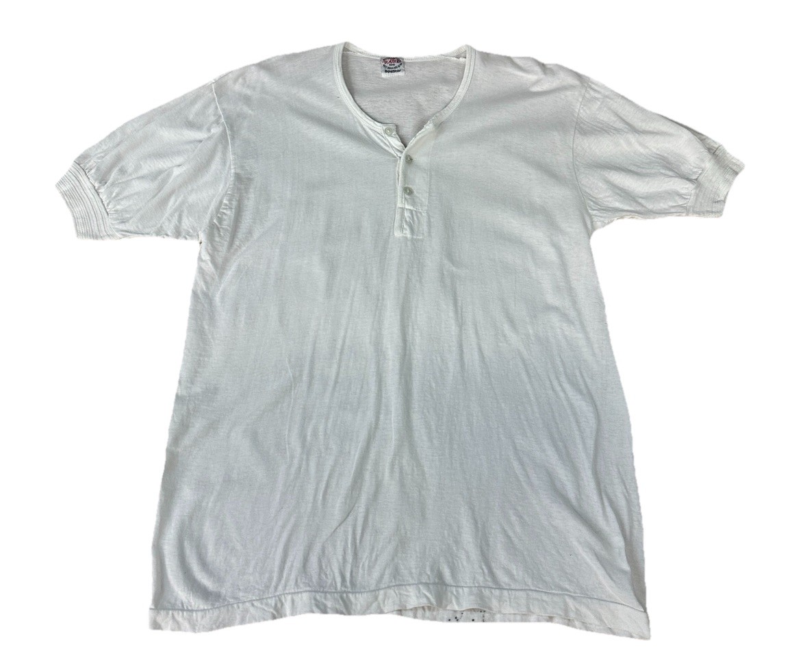 VTG Race Brand Shirt Men’s Size 42 Large Henley Short Sleeve Goldstar 60s 70s