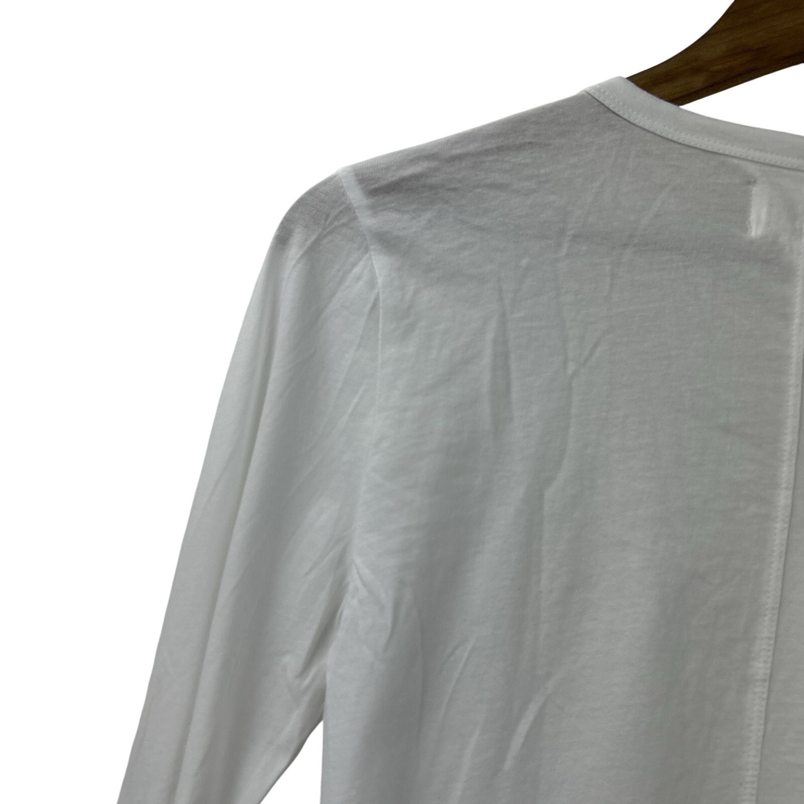 Mate The Label T-Shirt Long Sleeve Womens Sz M 100%Organic Cotton White Crewneck