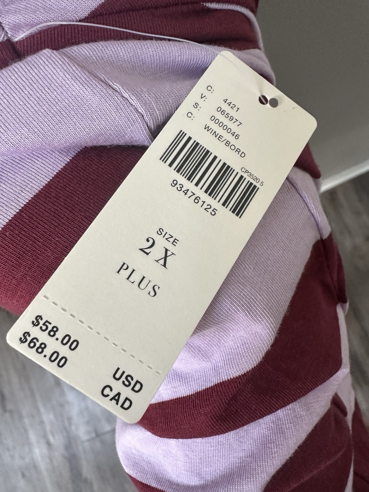 Maeve Anthropologie 2X NWT Pink Burgundy Striped Cowl Neck Top Plus Size