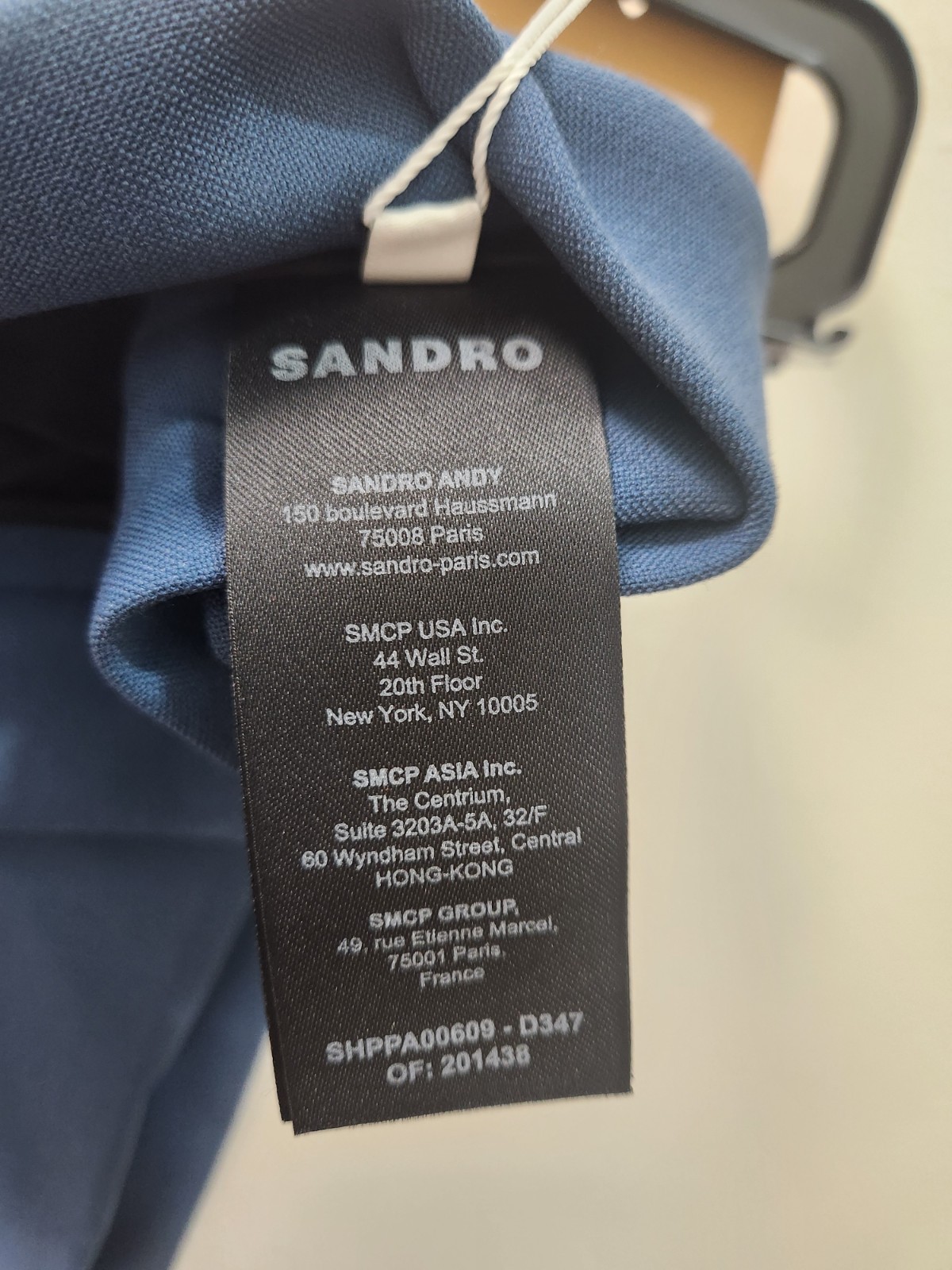 SANDRO Mens Jersey Trousers Size 42 FR (Large, 34/35 in US) Elastic Waist Blue