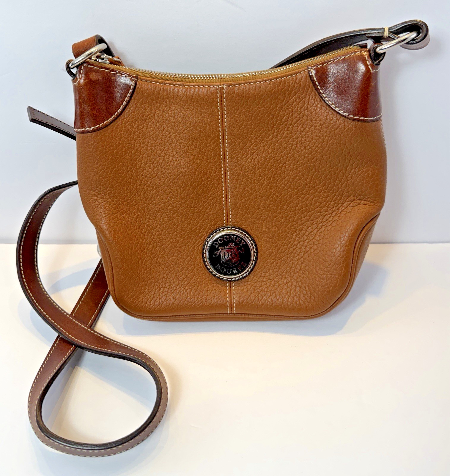 Dooney & Bourke All Weather Leather 2 Shoulder Brown Pebble Crossbody Purse