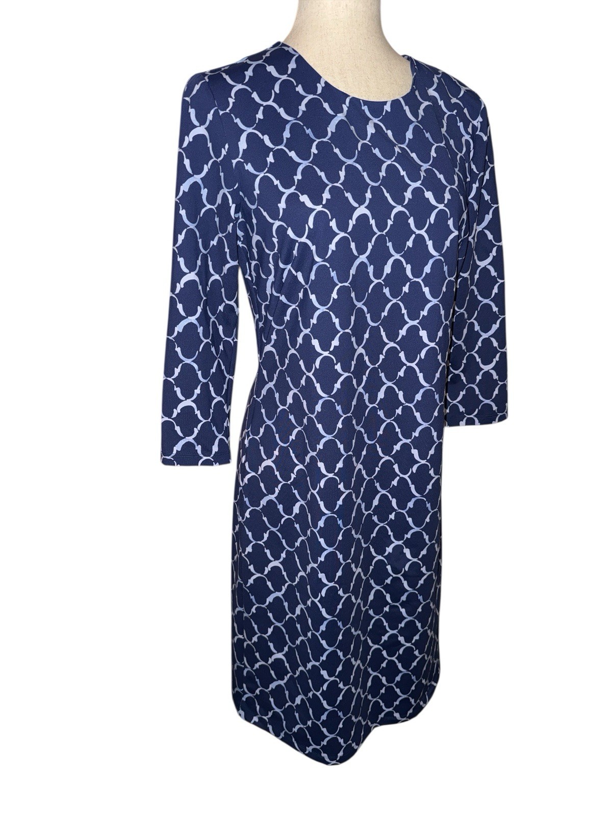 J.Mclaughlin Navy Chambray Mega Palm Spring Women’s M Coastal Resort New