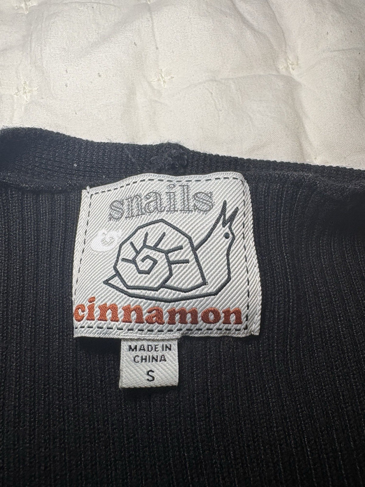 Snails Cinnamon Women’s Black Open Front Ribbed Knit Duster Cardigan Sweater S