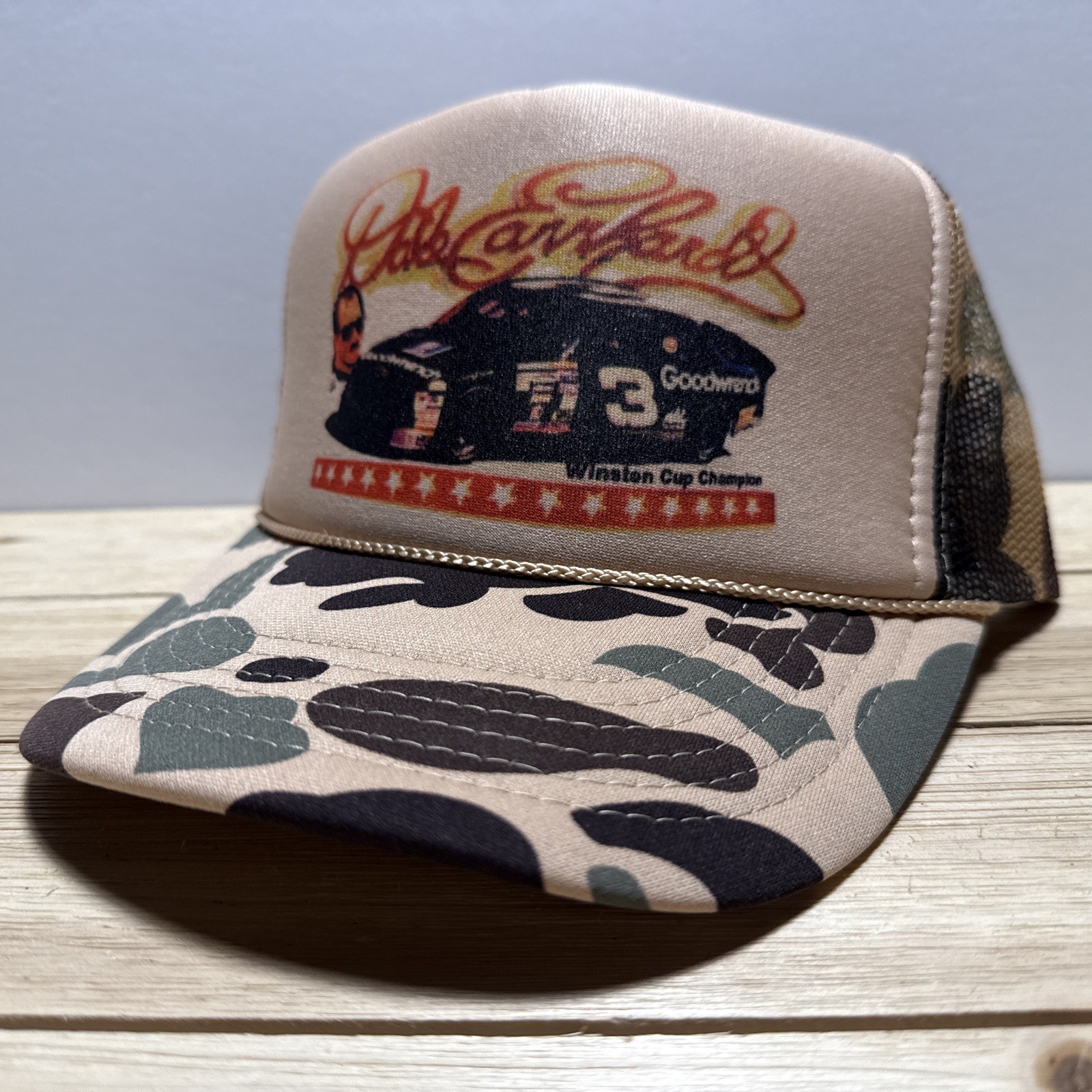 Vintage NASCAR Hat Trucker Camo Dale Earnhardt Racing Hat SnapBack Hunting hat