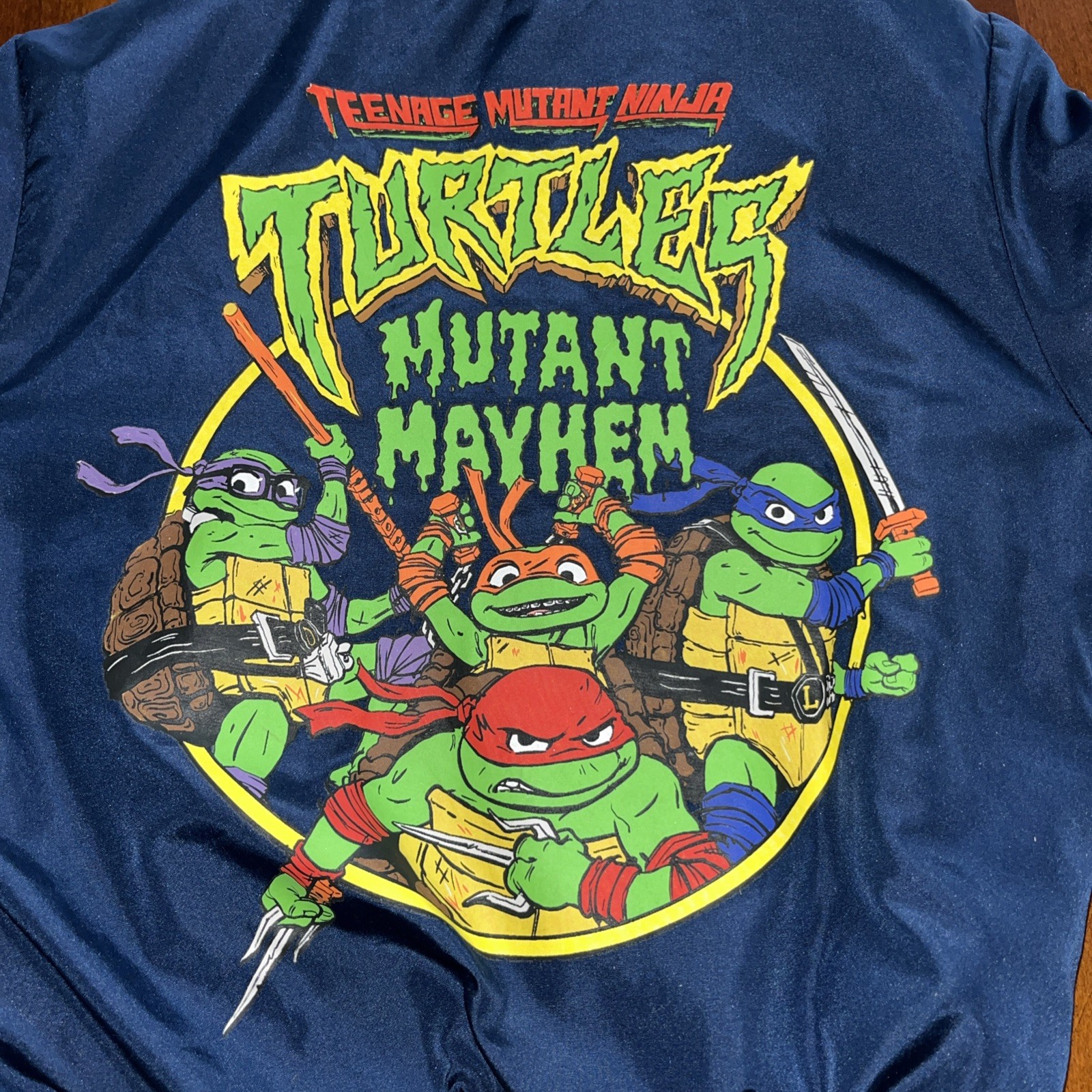 TMNT Teenage Mutant Ninja Turtles Boys Bomber Jacket Size 10/12 Mutant Mayhem
