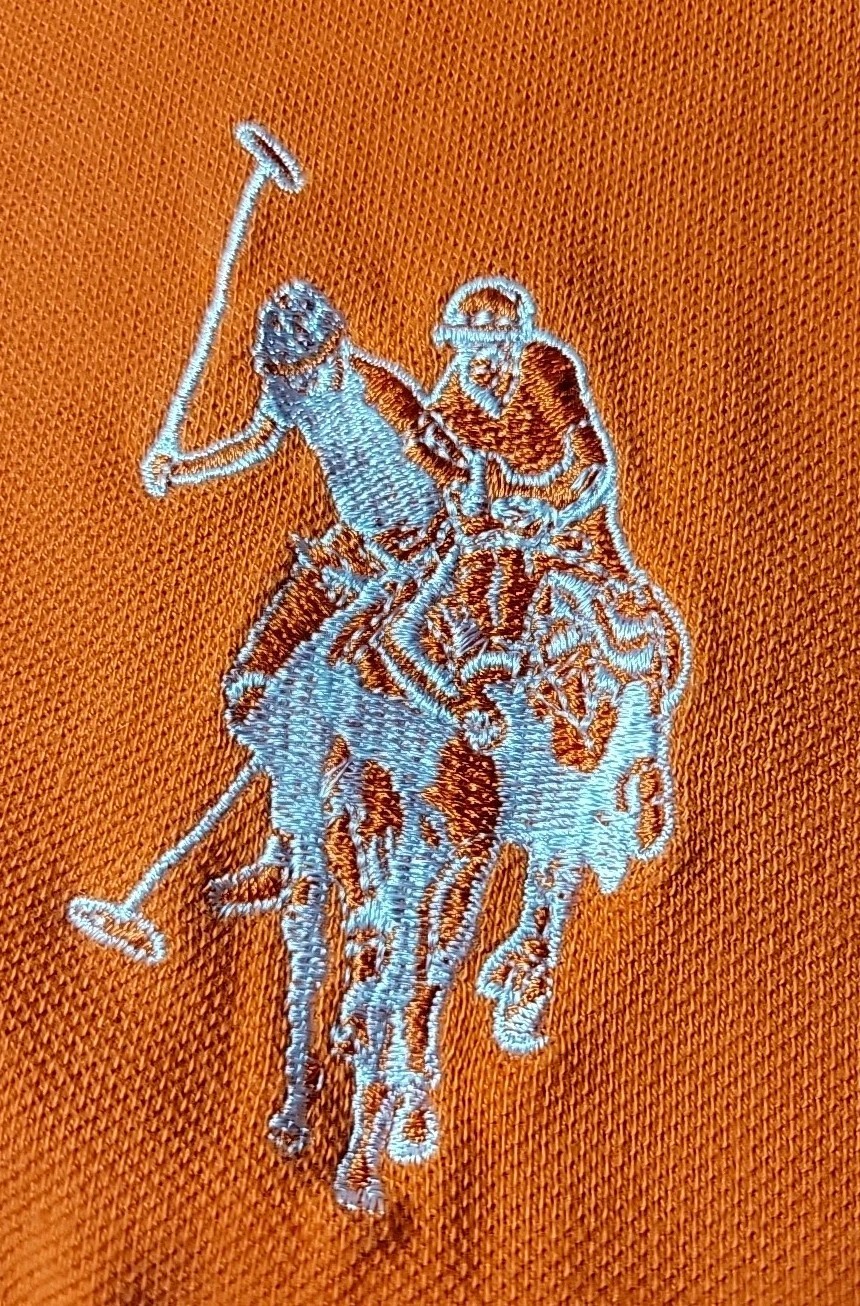 US Polo UM Miami Polo Shirt Size Large Embroidered Logo Orange Men’s #3 NCAA