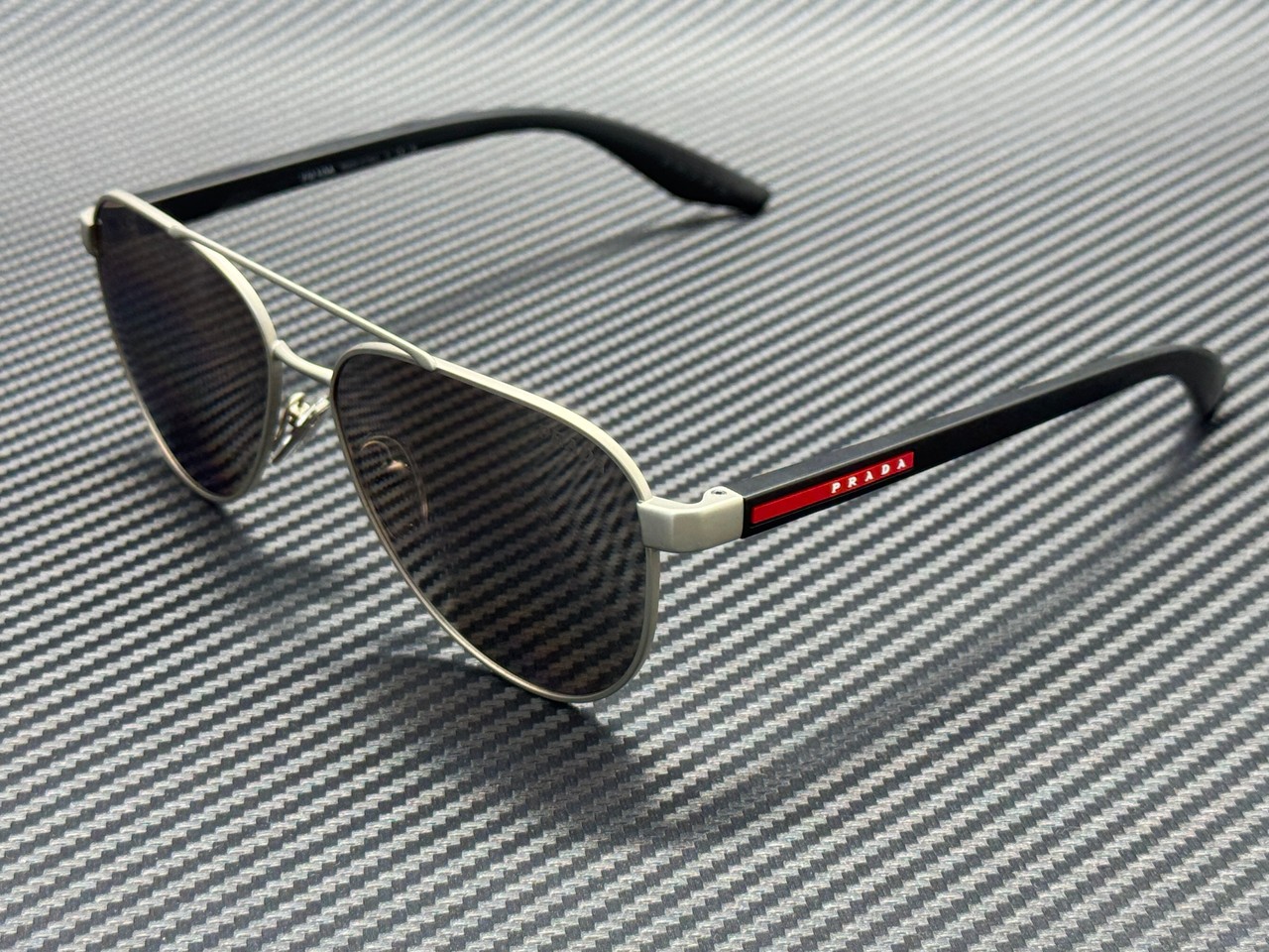PRADA LINEA ROSSA PS A52S 18X80I Matte Grey Silver Mirror Men’s 58 mm Sunglasses