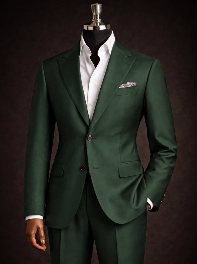 Peak Lapel Men’s Suits Formal Workwear 2Pcs Coat Business Casual Slim Blazer