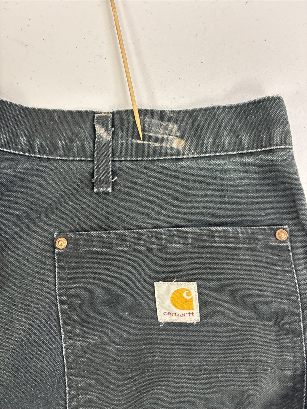 Carhartt Canvas Carpenter Double Knee Work Pants Size 42 X 30 B01 BLK