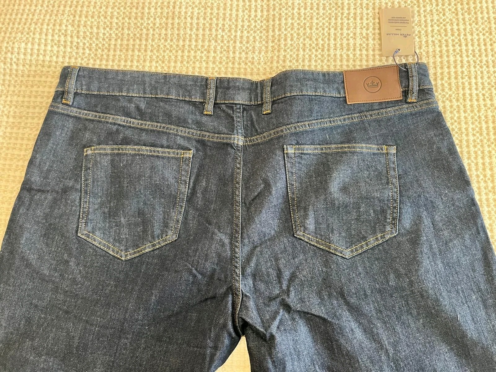 Peter Millar Vintage Washed Five-Pocket Denim Jeans Stone Washed Blue Size 42