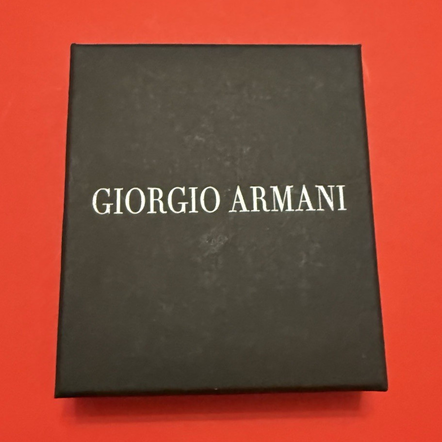 Giorgio Armani Men’s Black Bifold Wallet Logo Accent Credit Card Folding