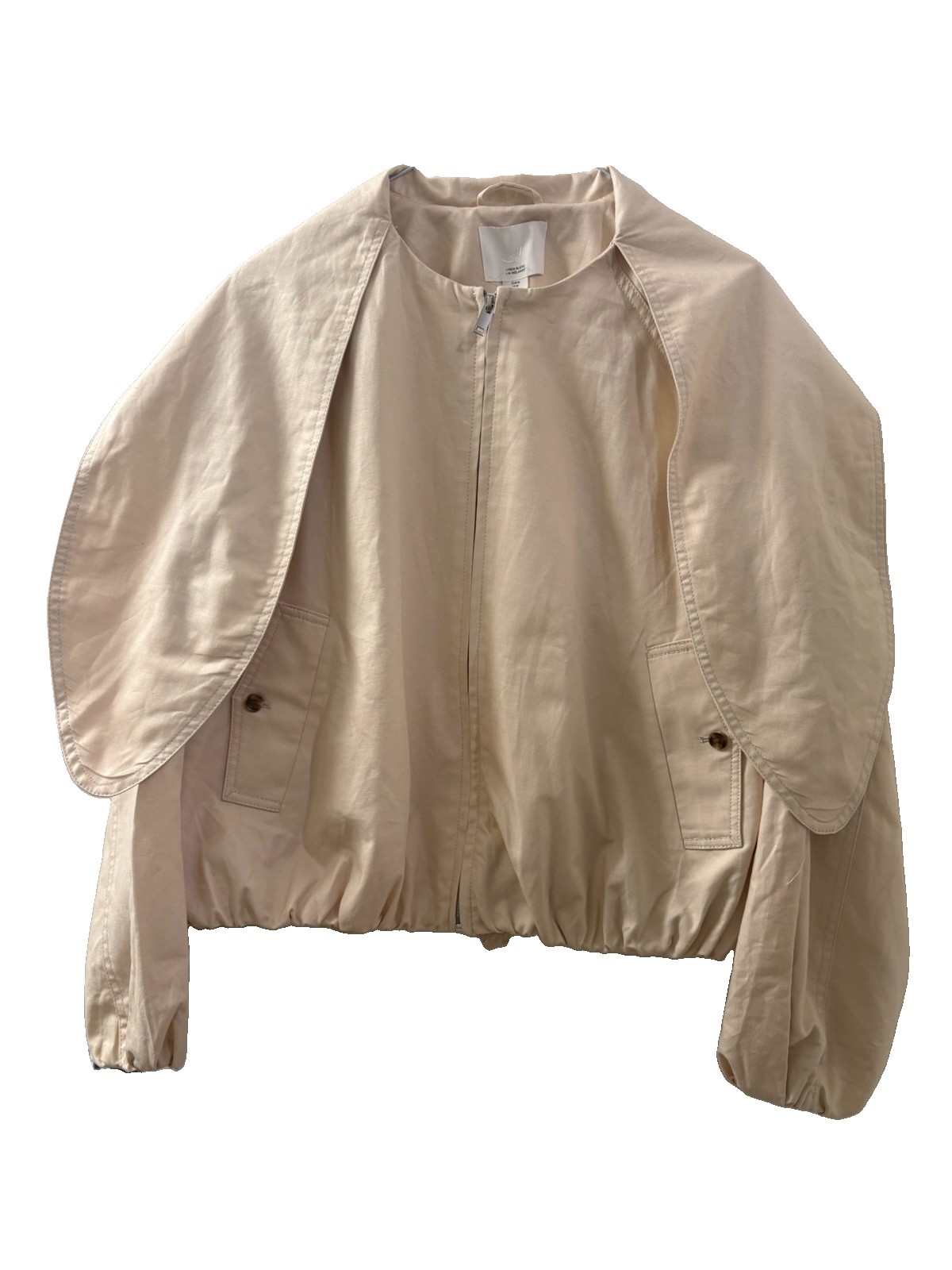 🤍 H&M Linen Blend Cropped Jacket – Size Medium – NWT