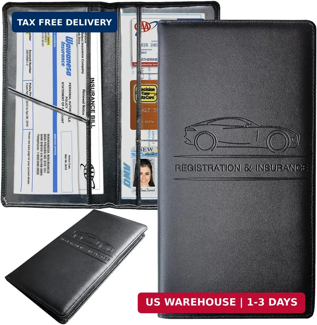 Premium Car Registration and Insurance Holder,Black Registration Insurance Card
