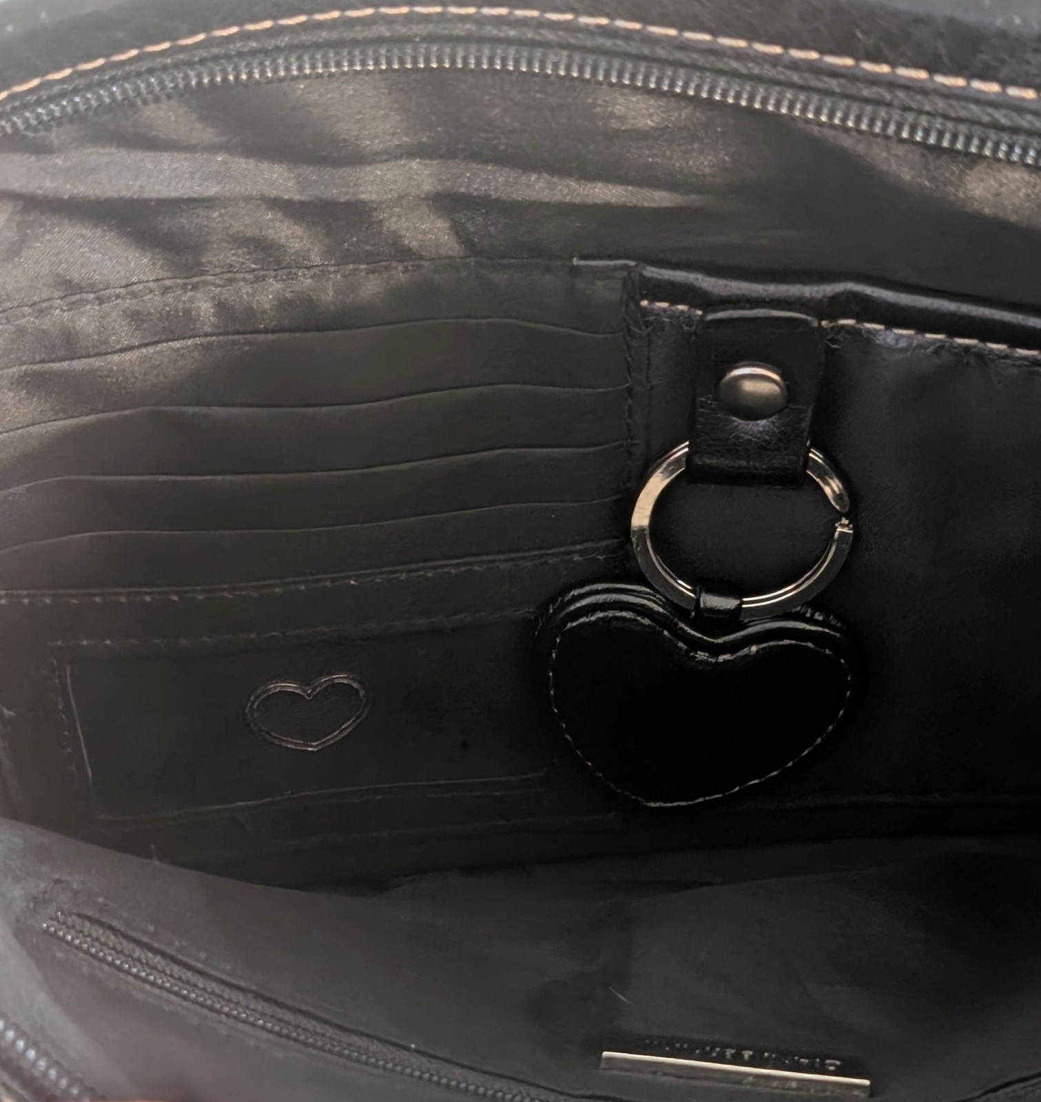 Giani Bernini Black Real Leather Shoulder Handbag Purse Minimalist Luxury