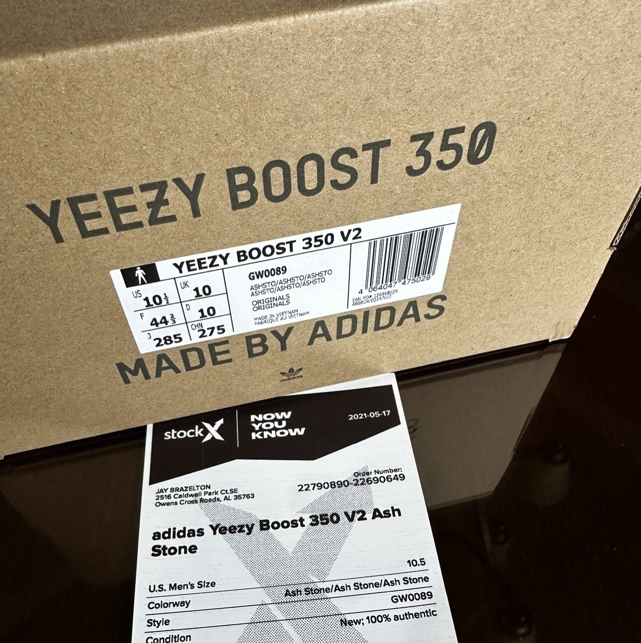 Size 10.5 – adidas Yeezy Boost 350 V2 Ash Stone