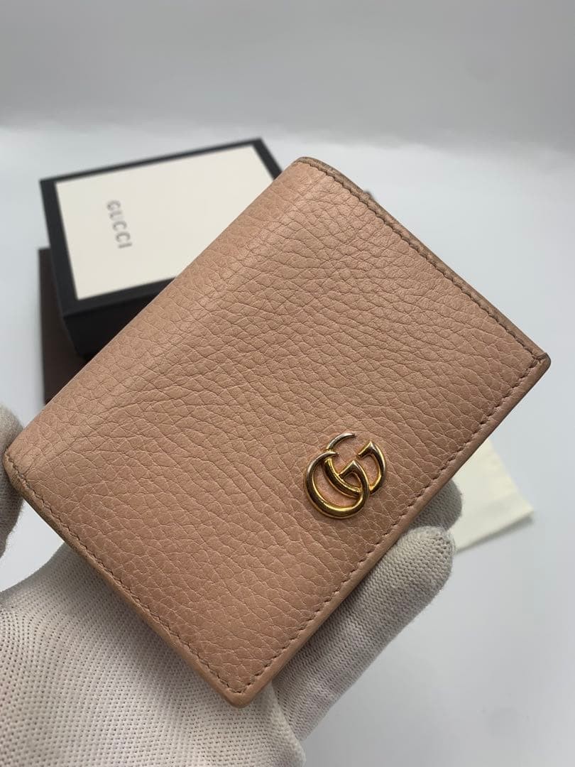 GUCCI mini wallet Marmont bifold GG logo P55