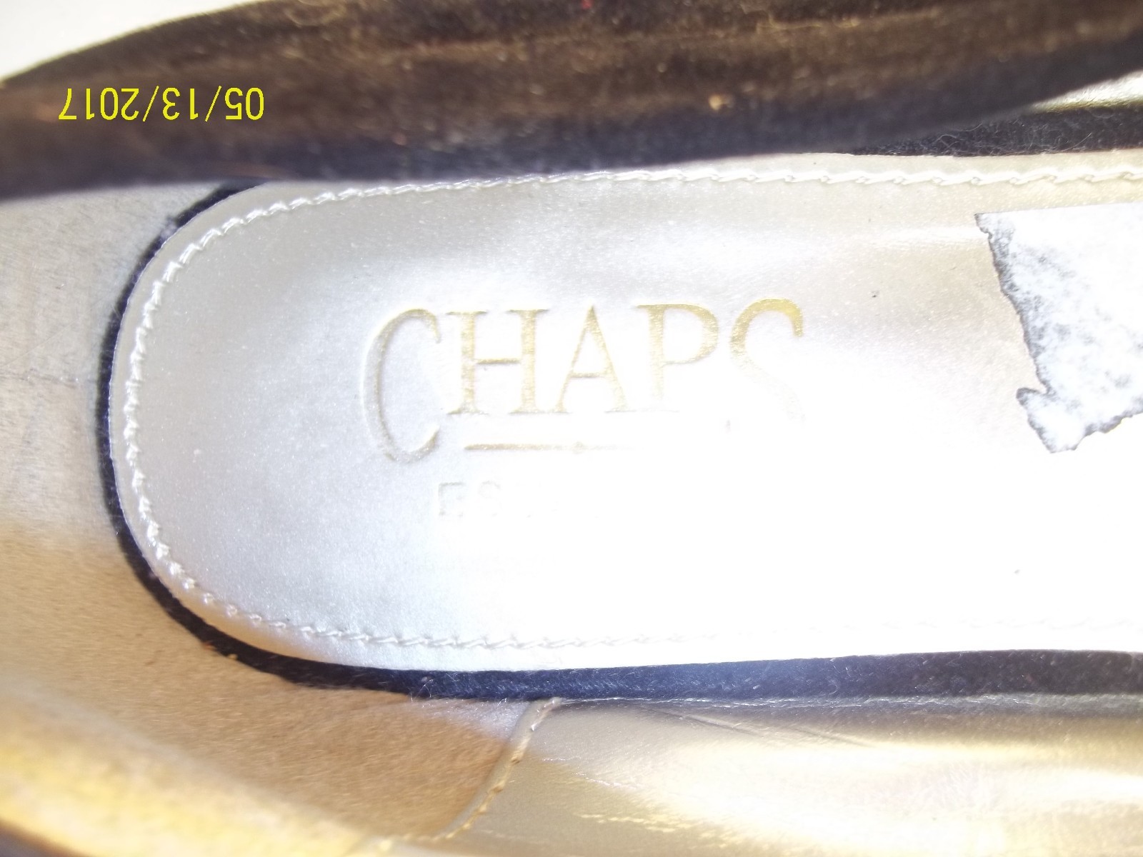 Chaps PERCY Womens US 8 B Black Fabric Buckle Moc Toe Casual Loafer Shoes 348