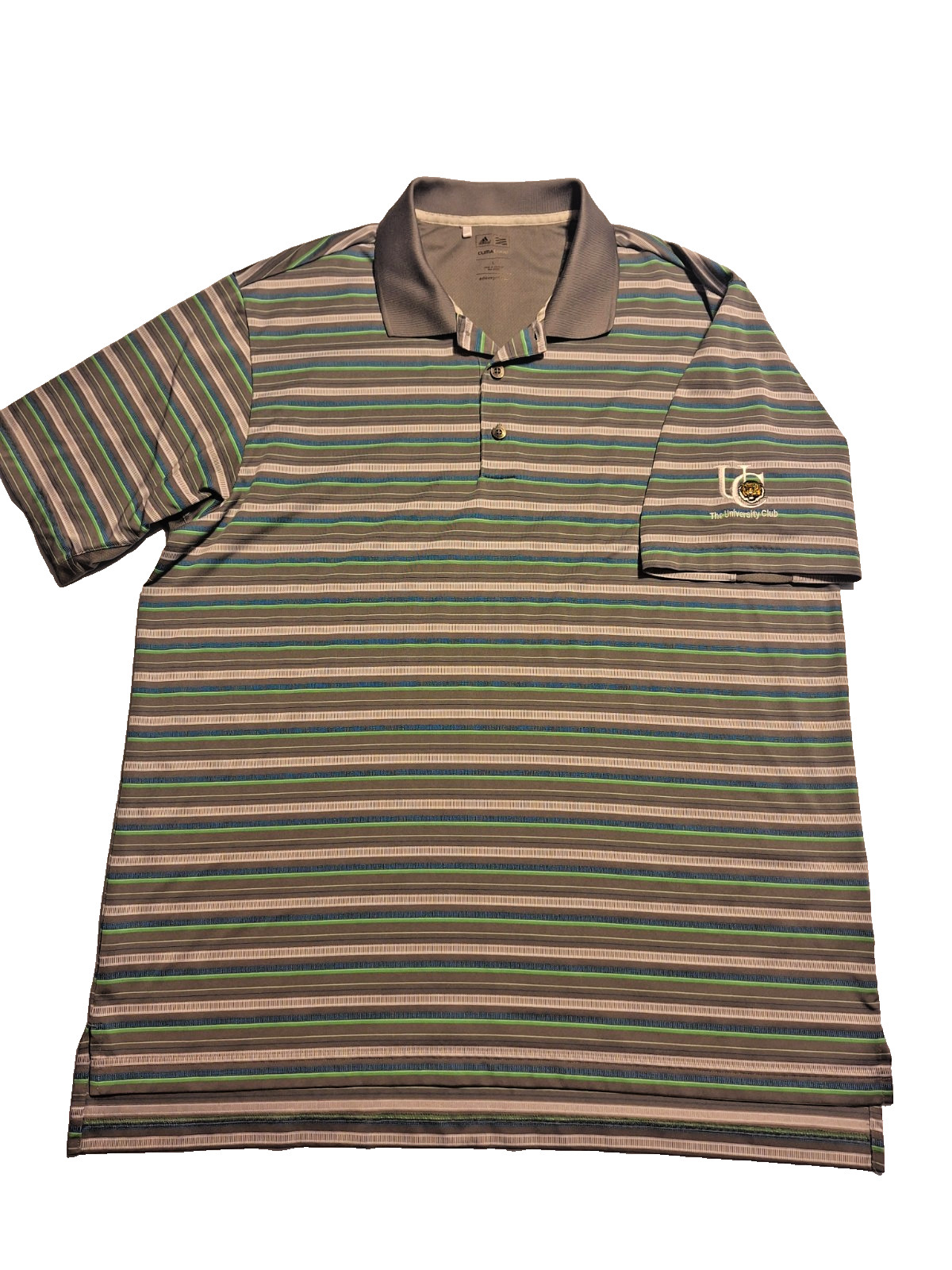 adidas ClimaCool Men’s L Striped Short Sleeve Polo 100% Polyester
