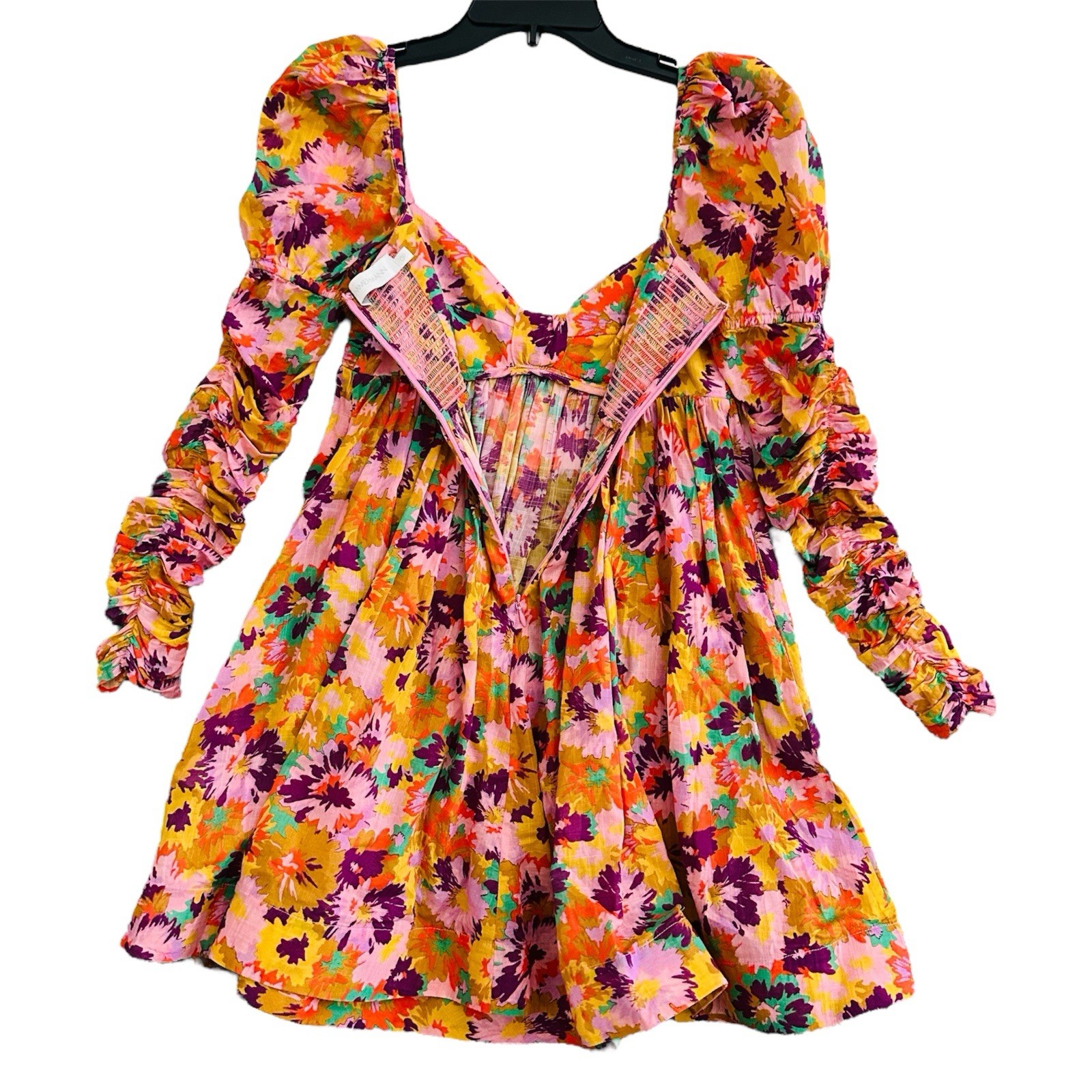 Zimmermann Violet Twist Front Mini Dress in Mustard Multi Floral Size 0P | US 2P