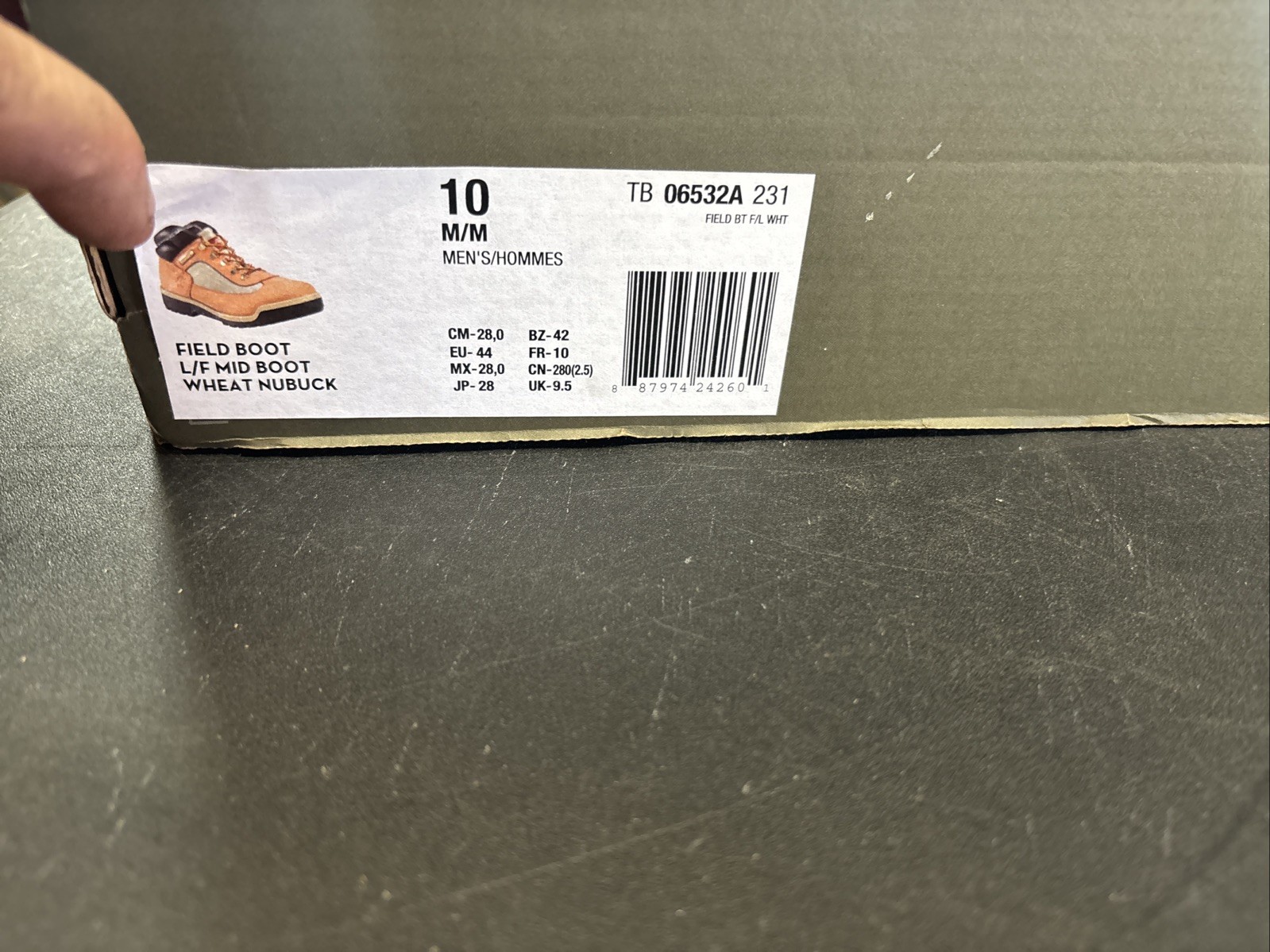 Men’s Size 10 M Timberland Field Boots Wheat/Brown In Original Box
