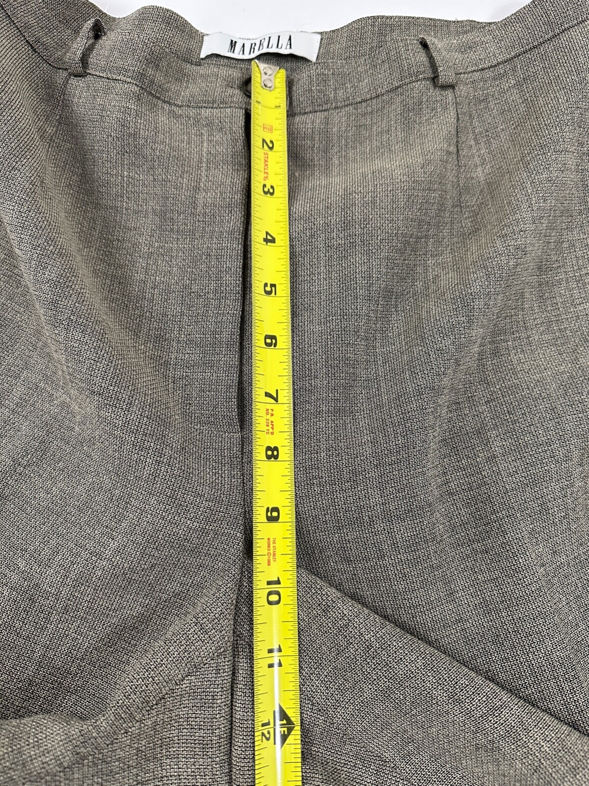 Marella Pants High Rise Flat Front size 10 Gray Quiet Luxury Made Italy
