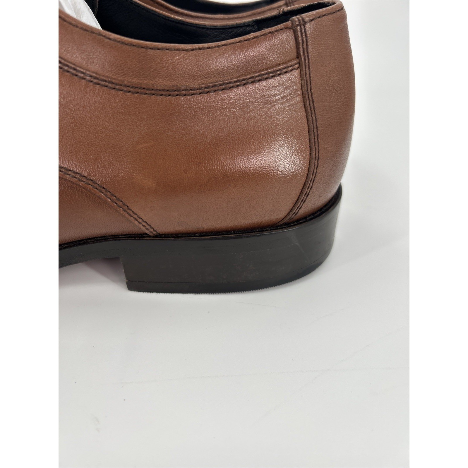 Johnston & Murphy Mens Brown Leather Cap Toe Oxford Dress Shoes Size 12W