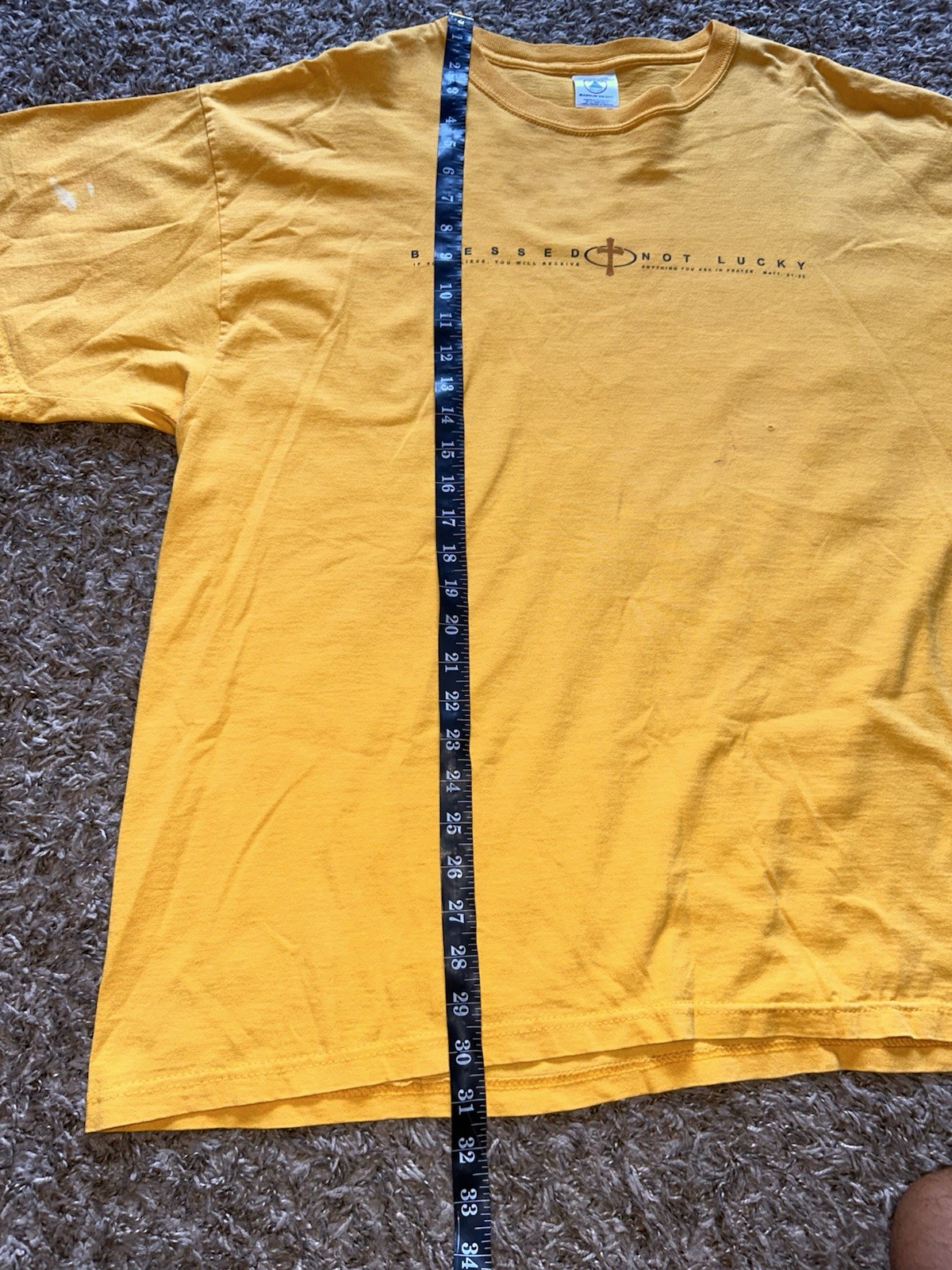 Vtg Blessed Not Luck Matthew 21:22 Christian Bible Verse 2001 Sonteez Delta 2XL