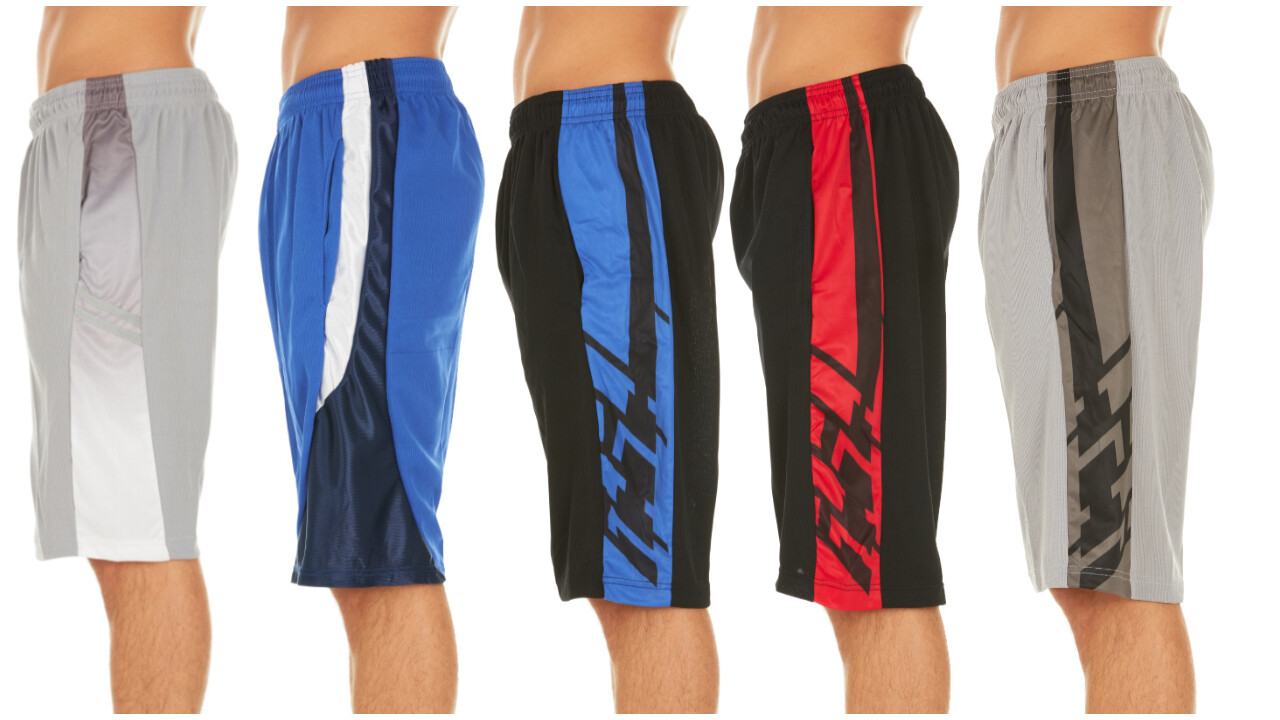 5 Pack: Assorted Men’s Active Athletic Performance Shorts (S-5XL)