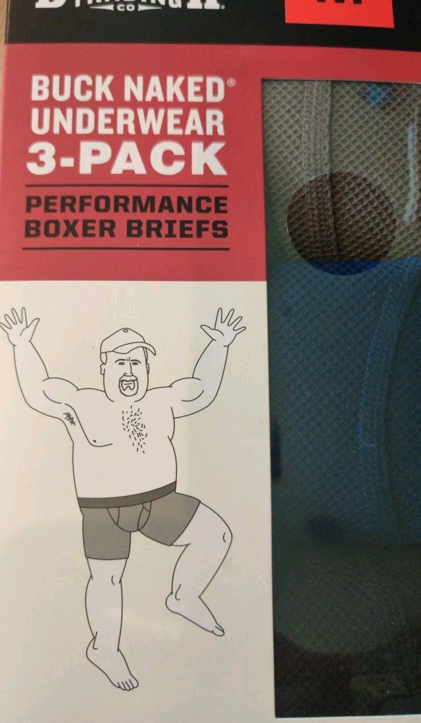 ⭐NEW⭐ Duluth Trading Buck Naked Boxer Brief 3 Pack Men’s MEDIUM Blue Gray Black