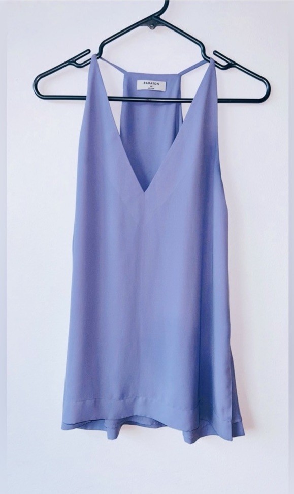 Babaton Lavender V-Neck Silk Cami Top size XS