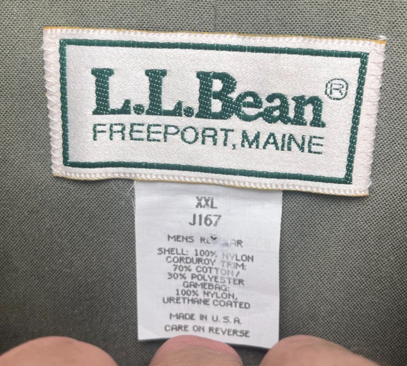VTG LL Bean Men’s Hunting Field Jacket XXL Army Green Button Up Nylon USA