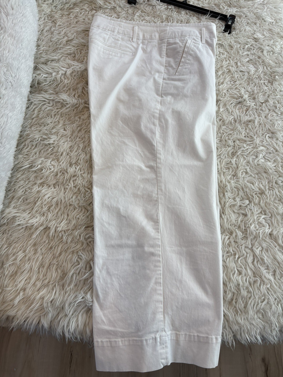 ANN TAYLOR LOFT WHITE WIDE LEG CHINO WOMENS PANTS SZ 14 CLASSIC SUMMER RESORT