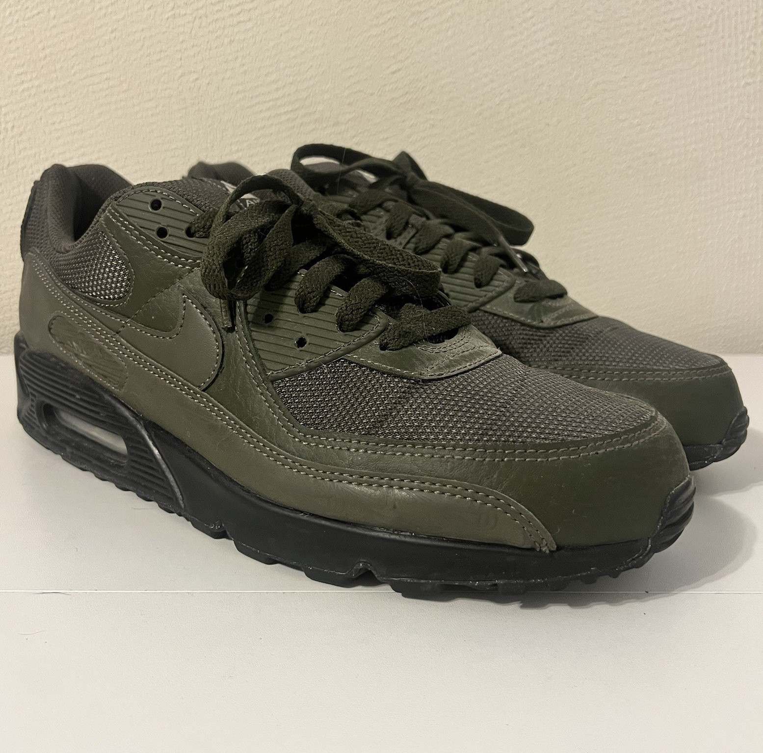 MENS 11.5 Nike Air Max 90 Cargo Khaki Reflective Green/Black Sneakers DZ4504-300
